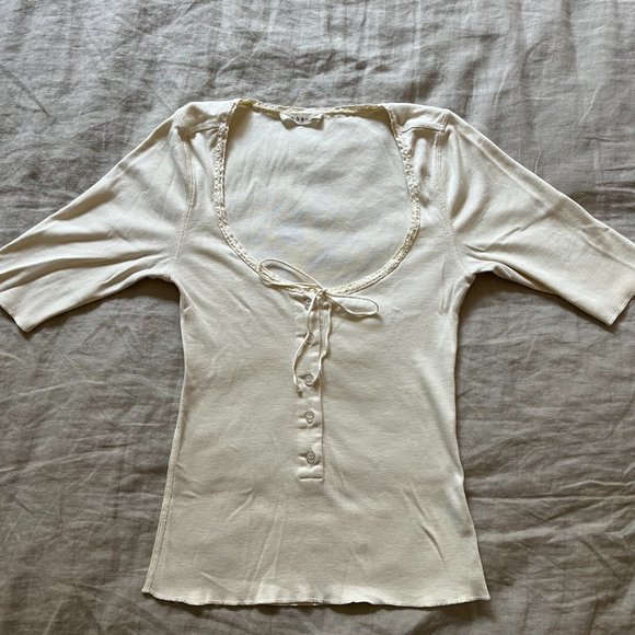NOT FOR SALE - Doen Bea Tee in Nut Milk XS - Picture 3 of 6